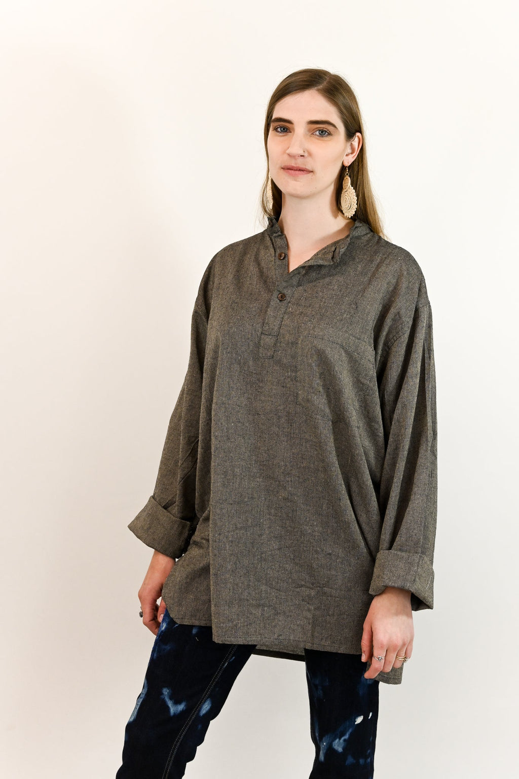 handwoven solid cotton kurta