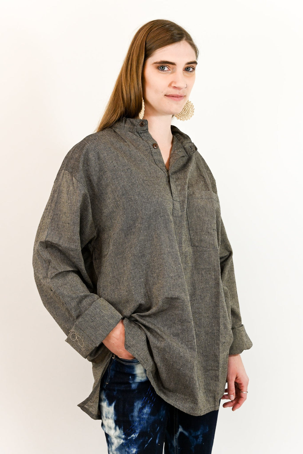 handwoven solid cotton kurta