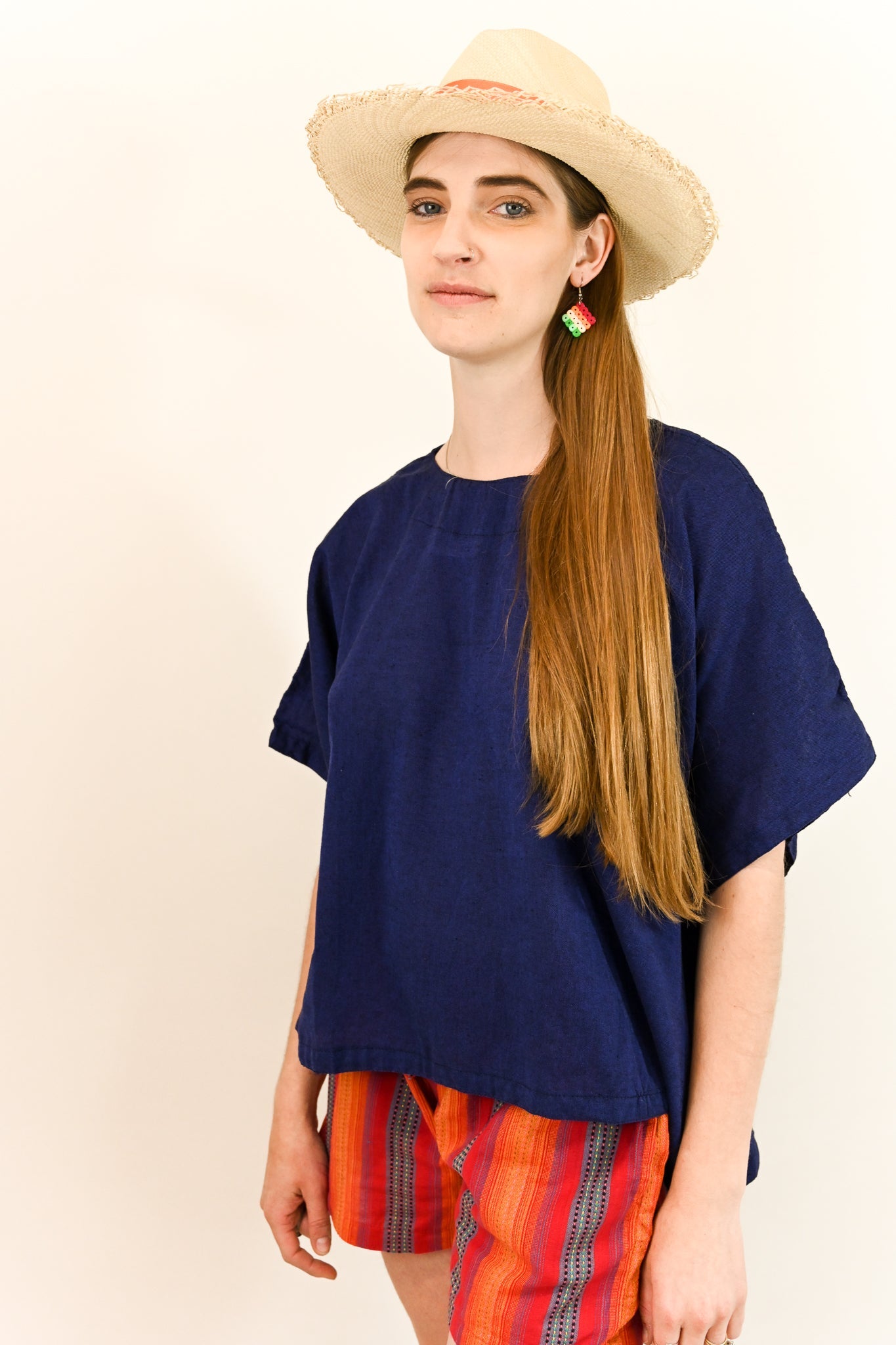 handwoven solid cotton boxy top