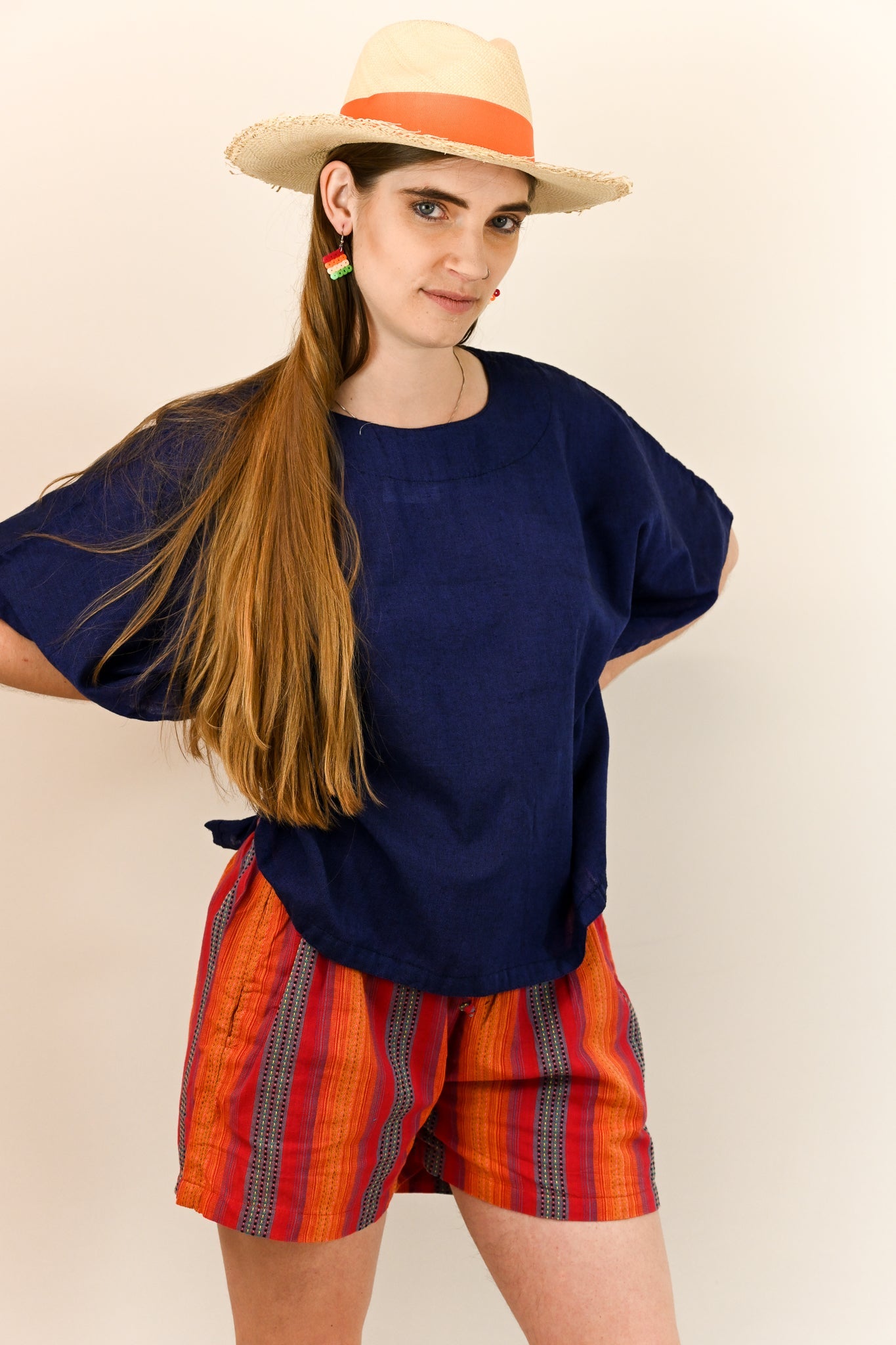 handwoven solid cotton boxy top