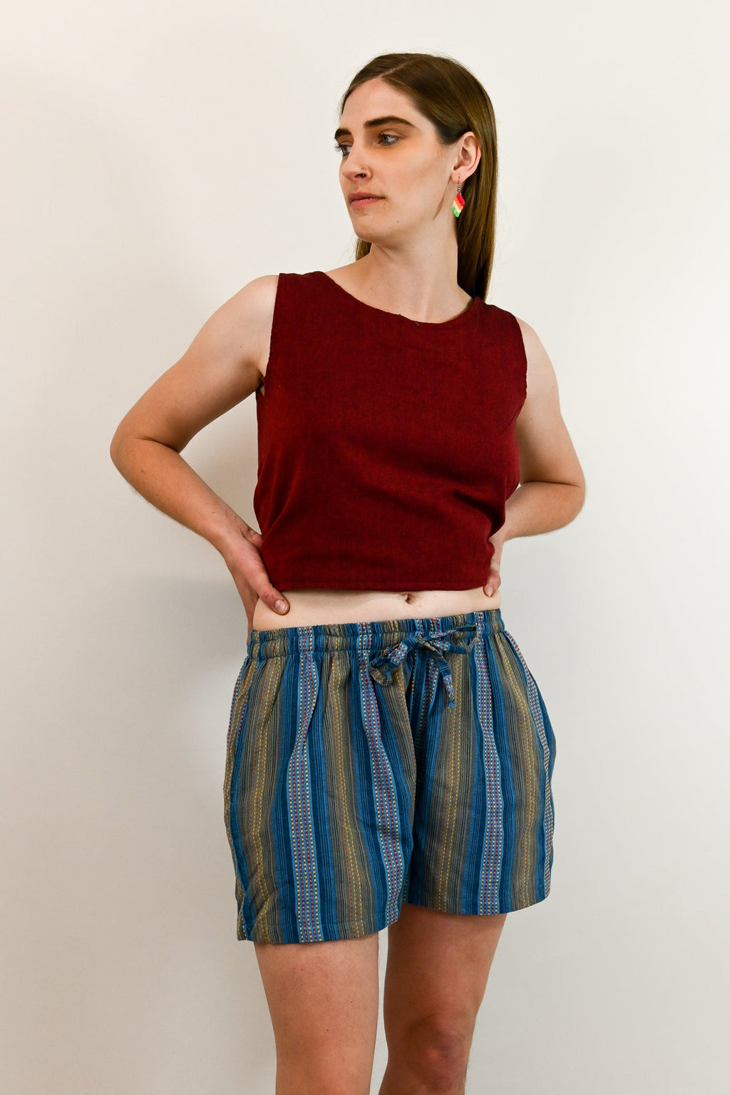 back tie handwoven tank top