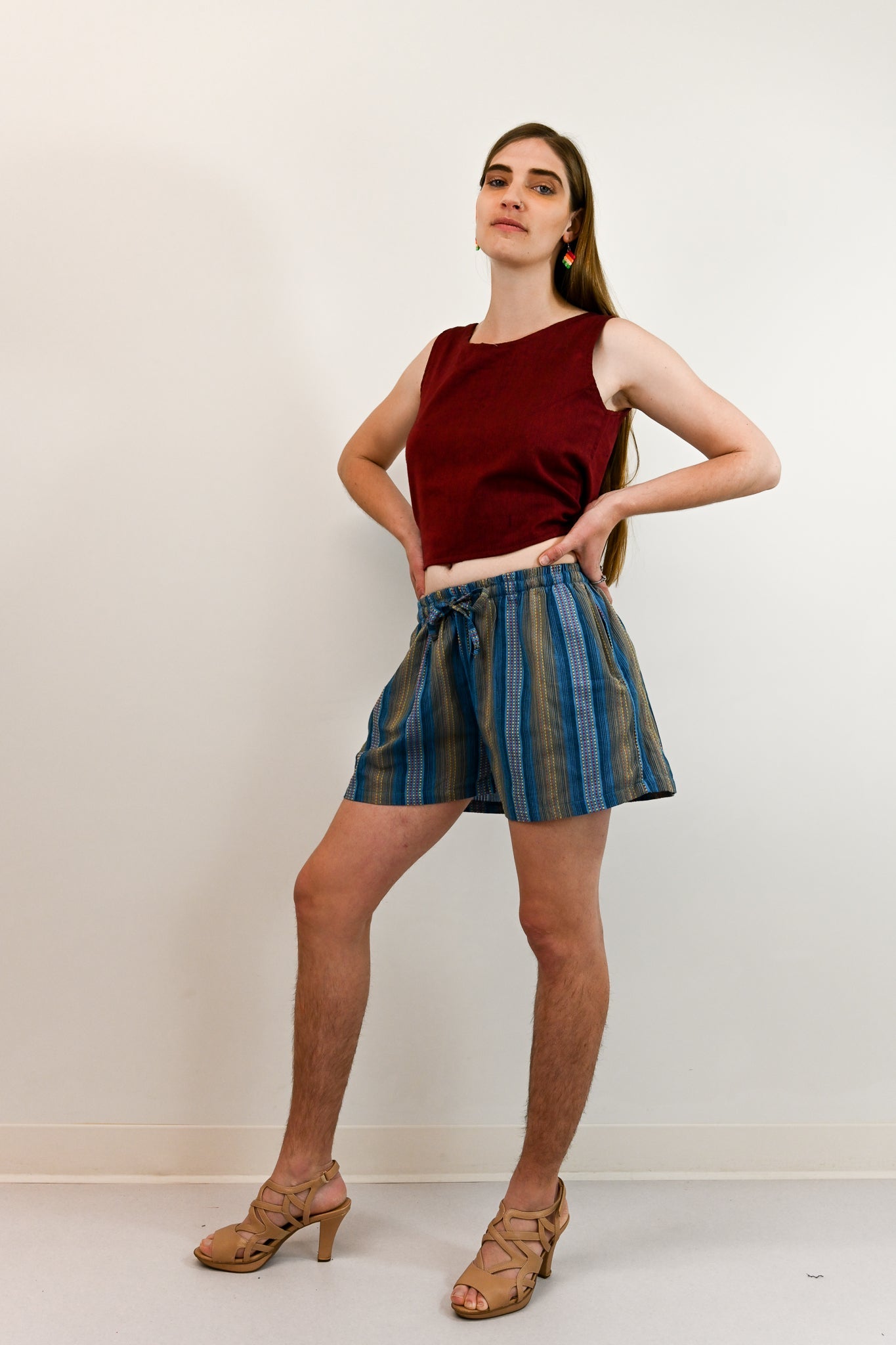 back tie handwoven tank top