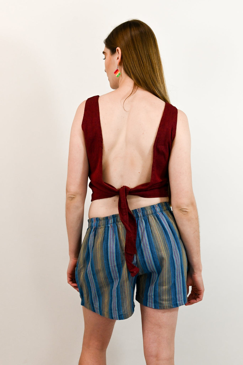 back tie handwoven tank top