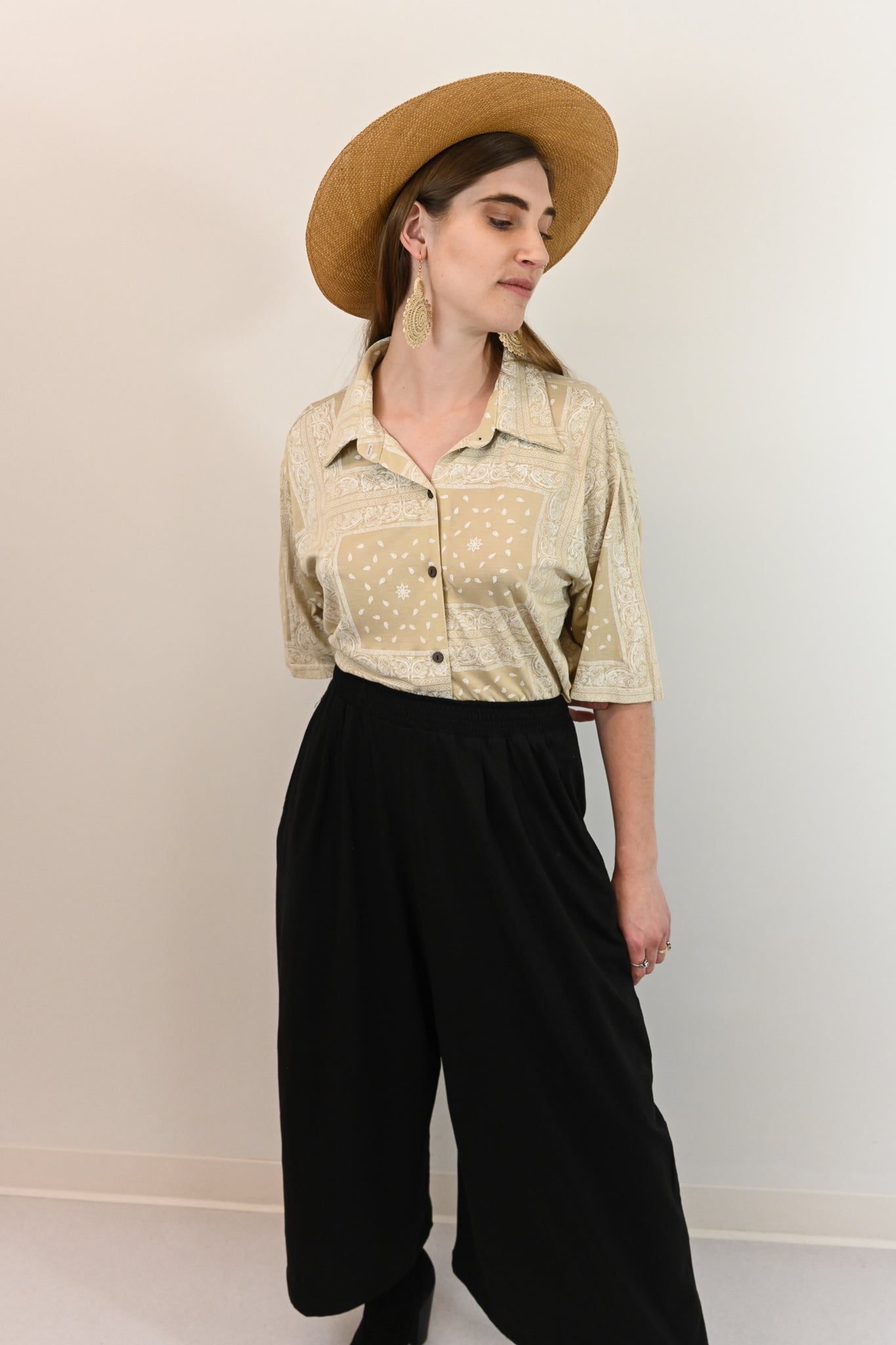 button down paisley shirt