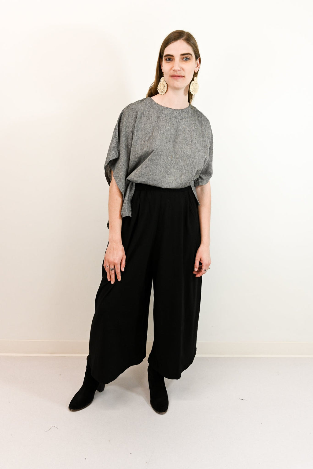 handwoven solid cotton boxy top