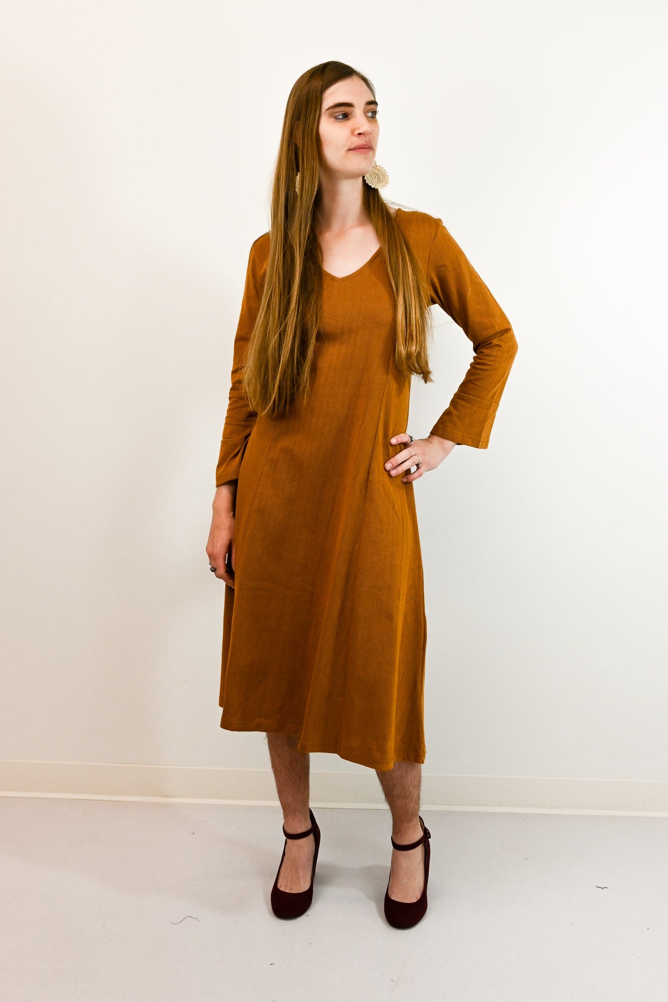 organic jacquard maxi dress