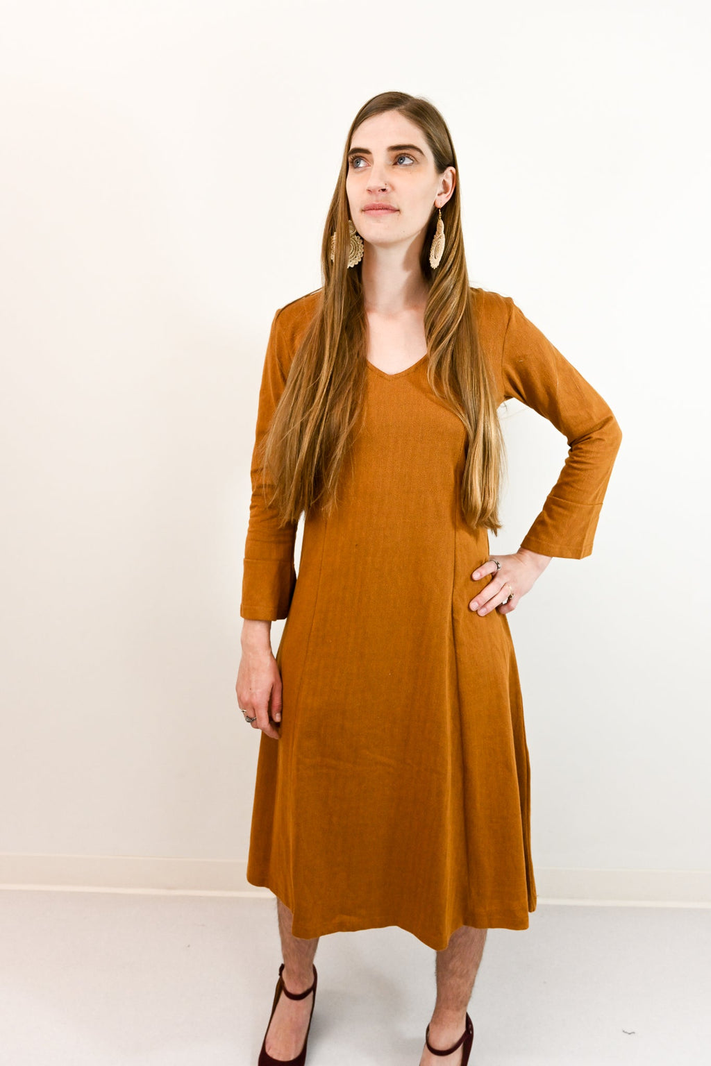 organic jacquard maxi dress