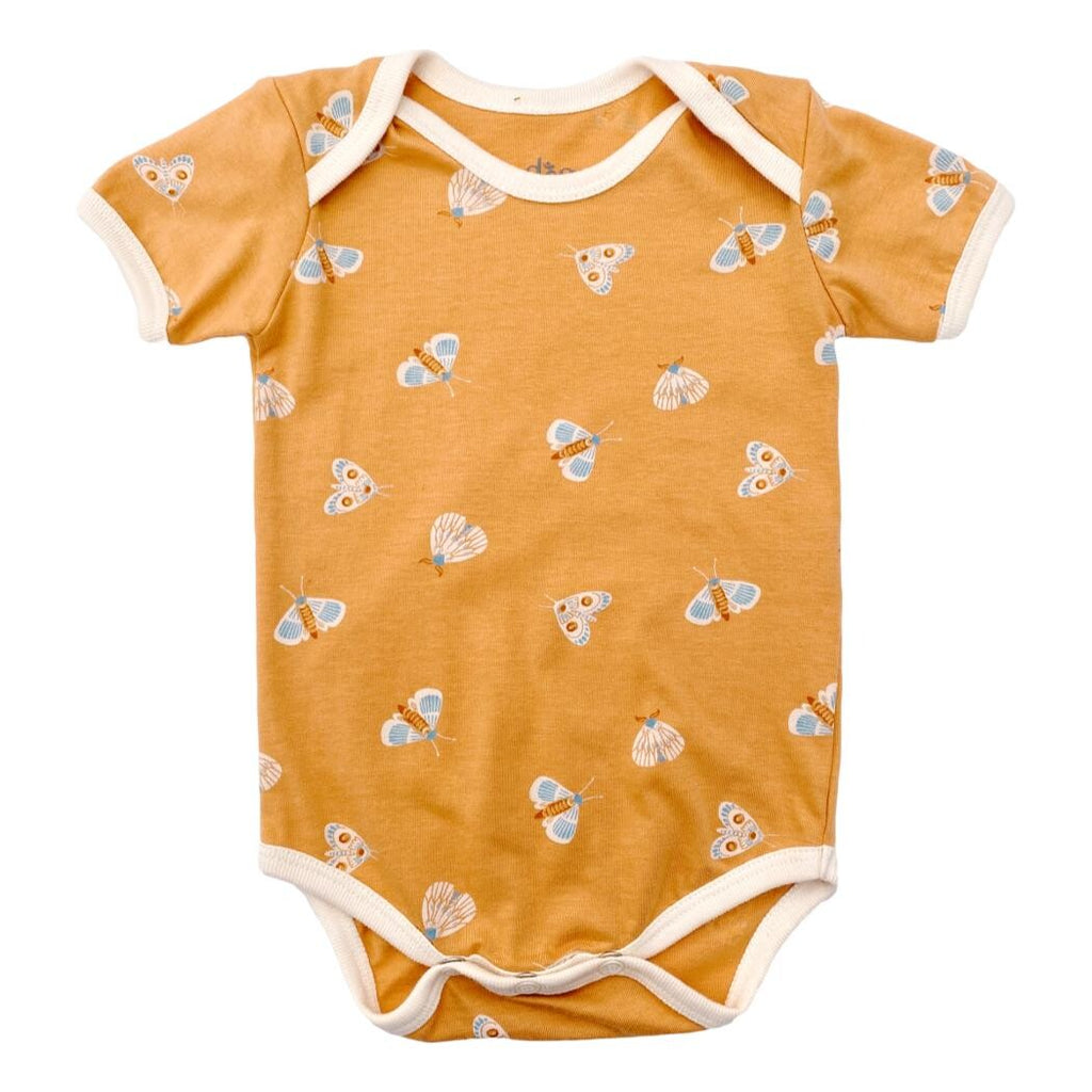 GOTS Certified Organic Cotton Short Sleeve Bodysuit - Magical Moth