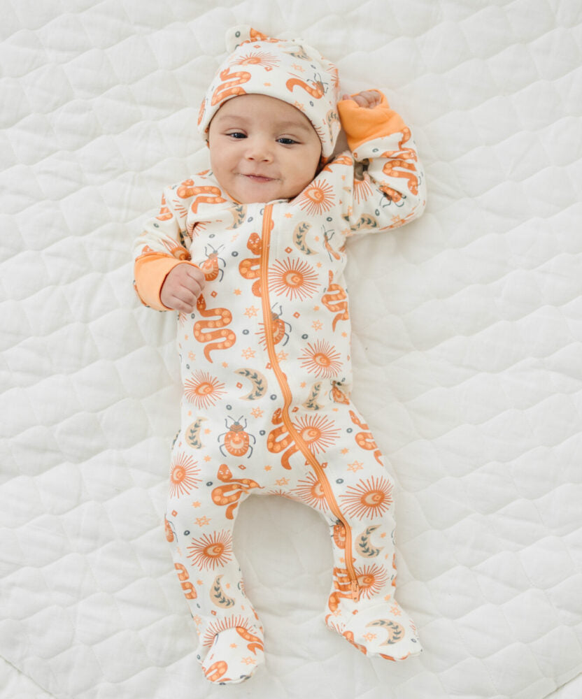 GOTS Certified Organic Cotton Zippy Footed - Mystic Serpent