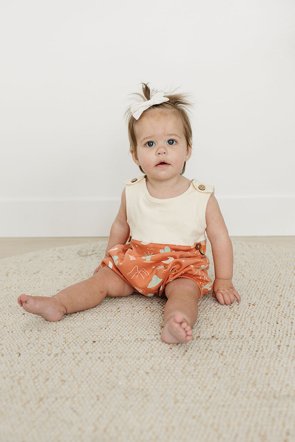 GOTS Certified Organic Cotton Bubble Romper - Desert