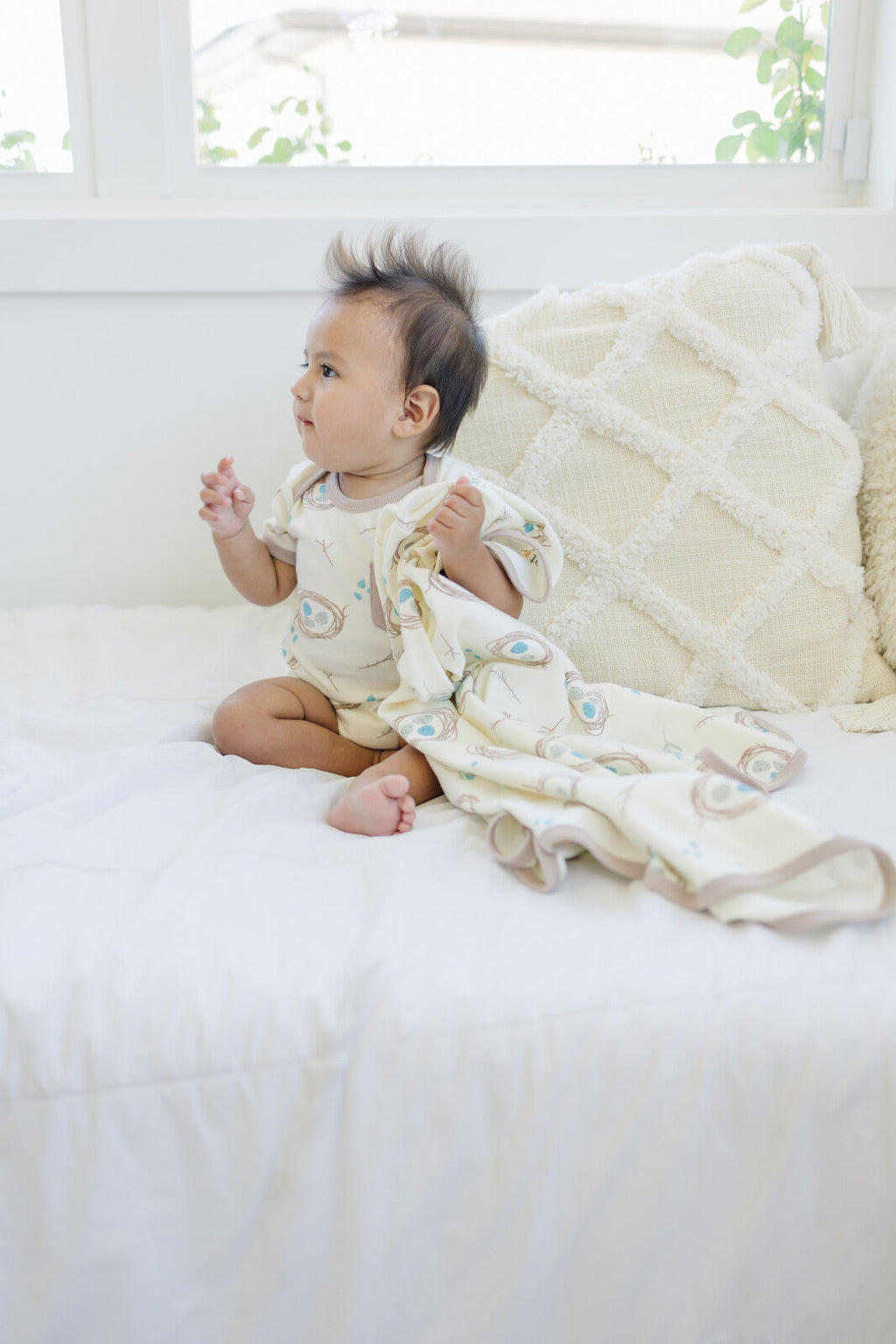 GOTS Certified Organic Cotton Short Sleeve Bodysuit - Quail Nest