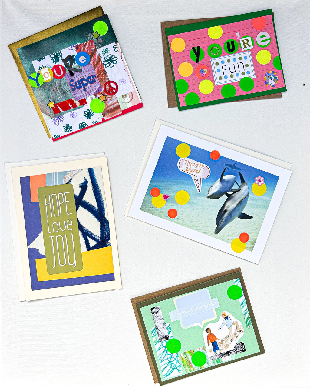 Pep Talk Upcycled Collage Cards by Constance Wilde
