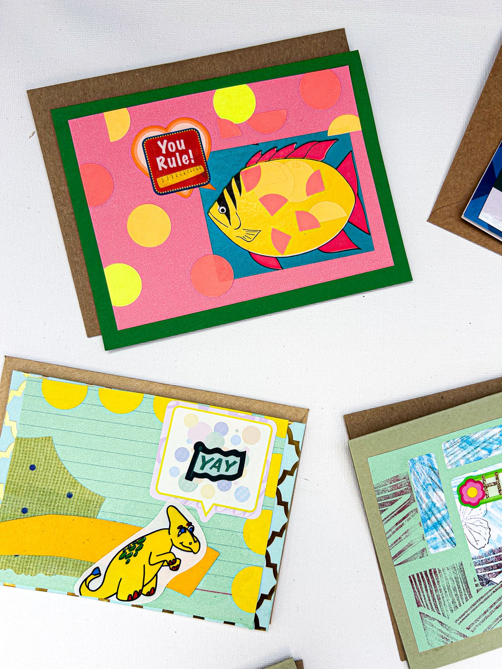 Pep Talk Upcycled Collage Cards by Constance Wilde