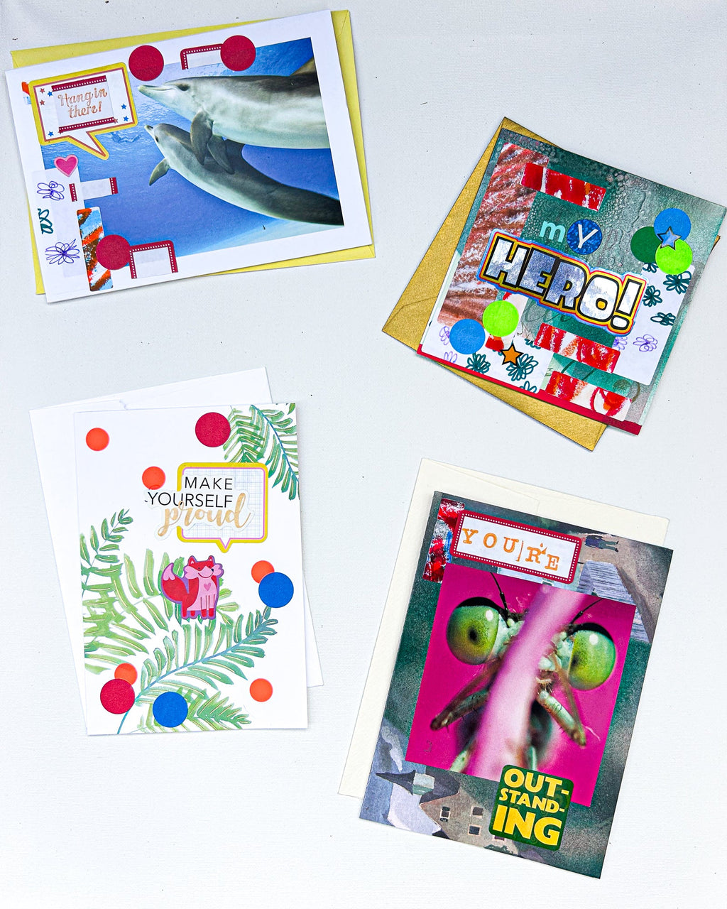 Pep Talk Upcycled Collage Cards by Constance Wilde