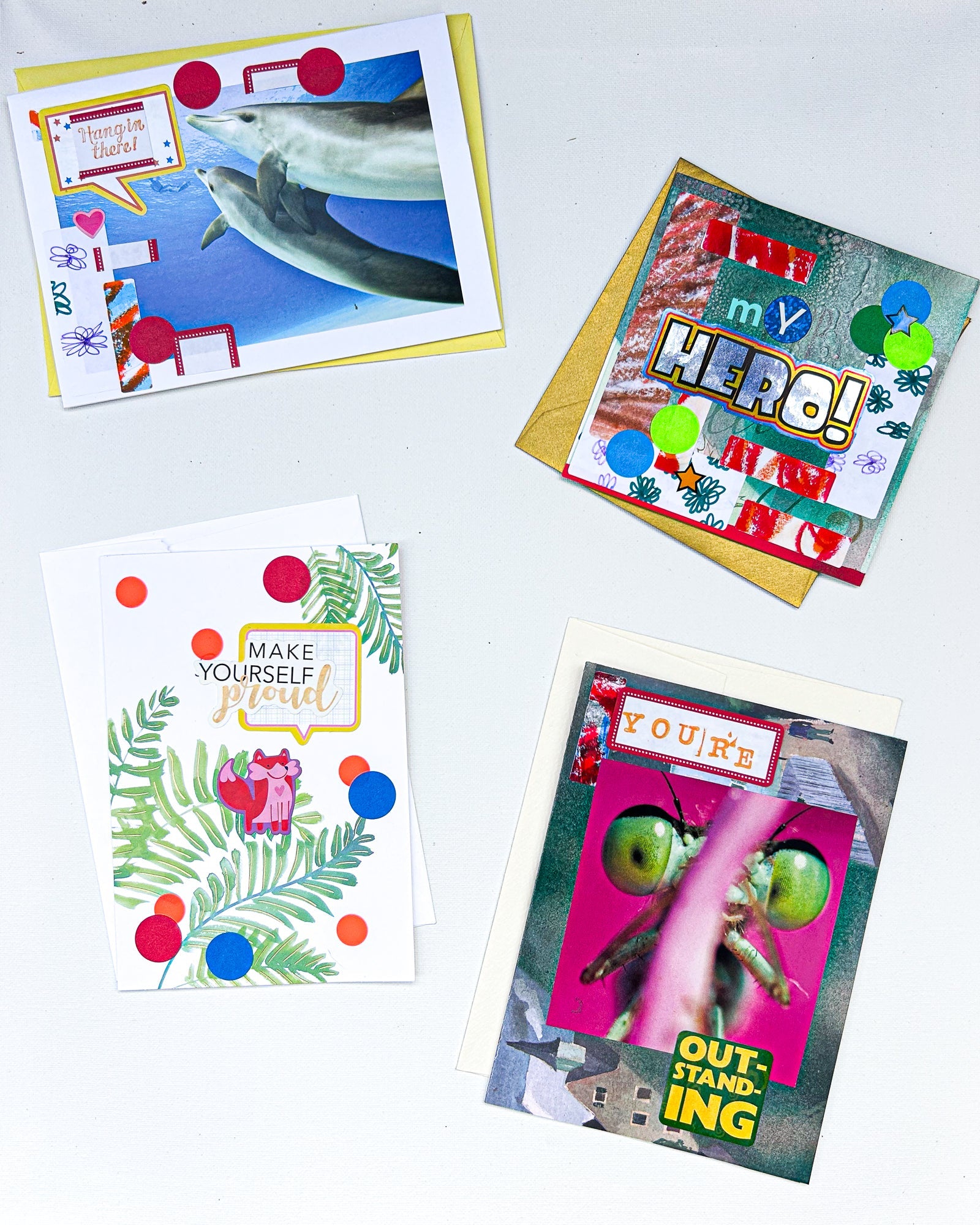 Pep Talk Upcycled Collage Cards by Constance Wilde