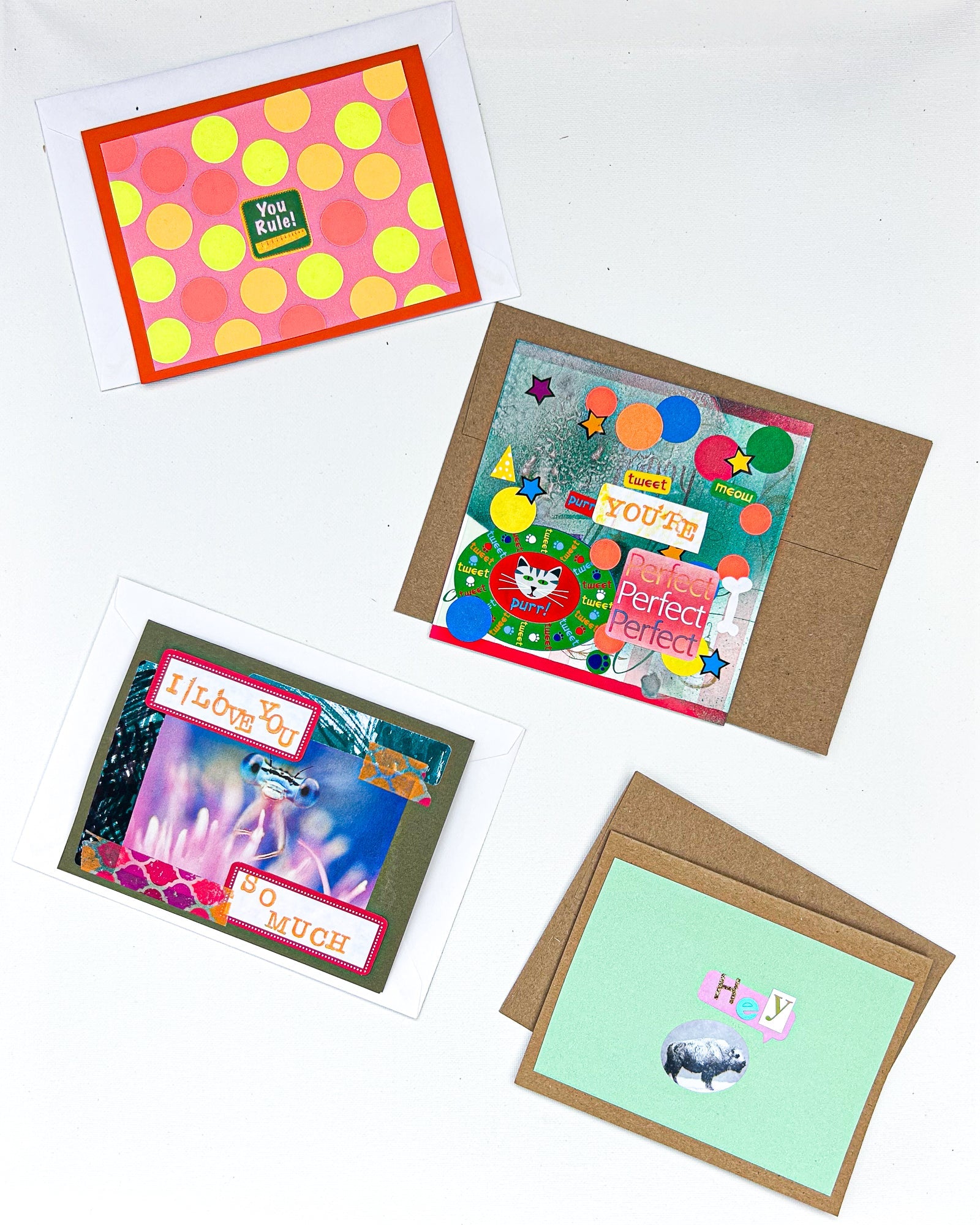 Love Story Upcycled Collage Cards by Constance Wilde