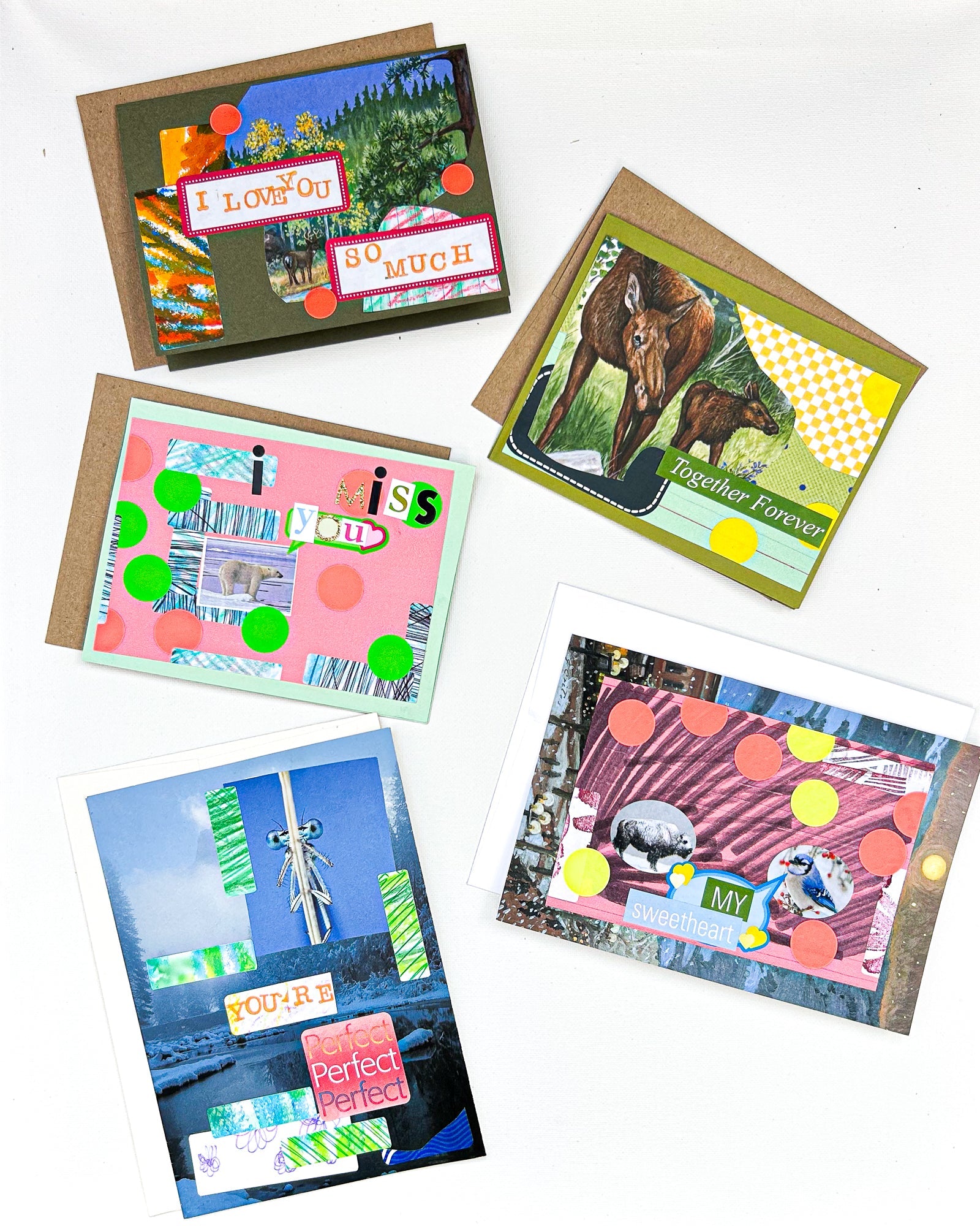 Love Story Upcycled Collage Cards by Constance Wilde