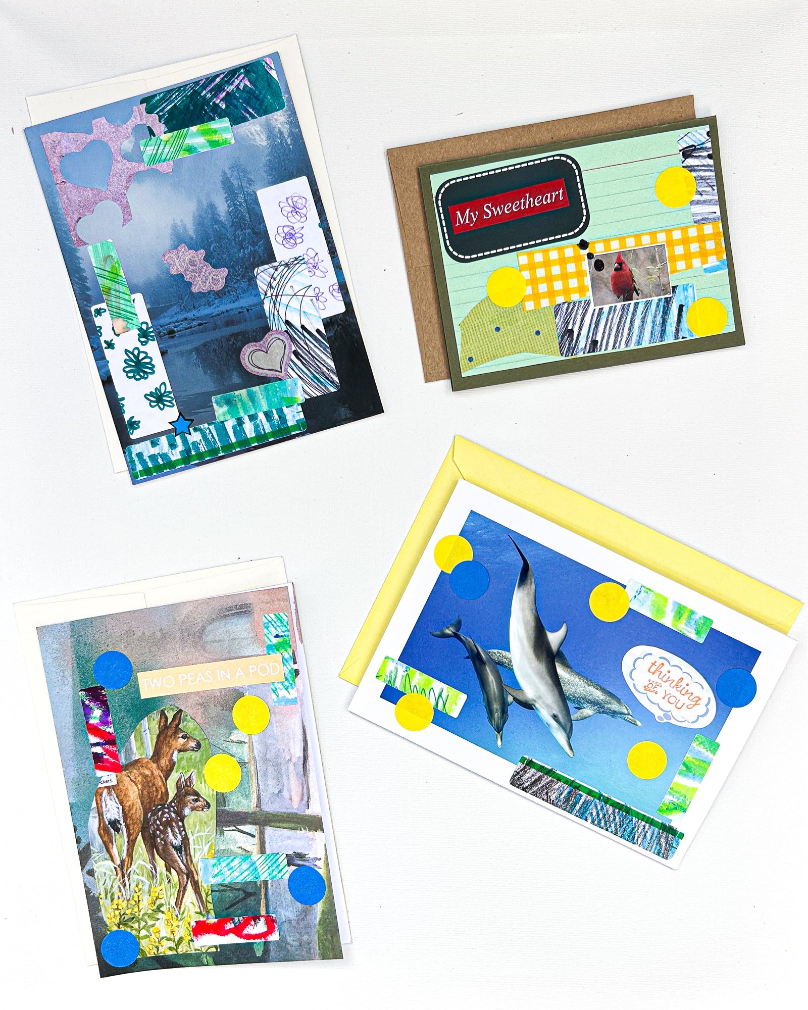 Love Story Upcycled Collage Cards by Constance Wilde