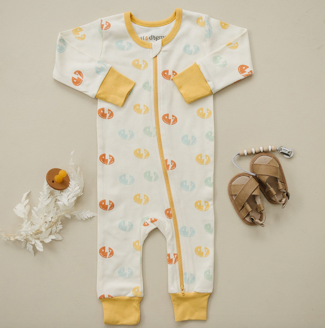 GOTS Certified Organic Cotton Zippy - Smiley Bolts