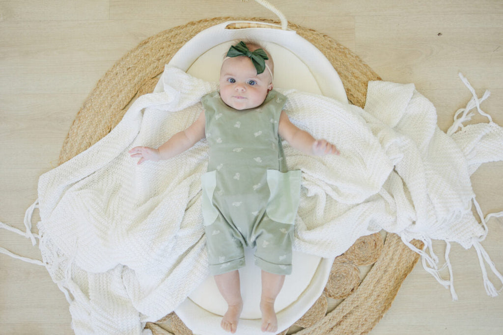 GOTS Certified Organic Cotton Sleeveless Romper - Freshwater Snail