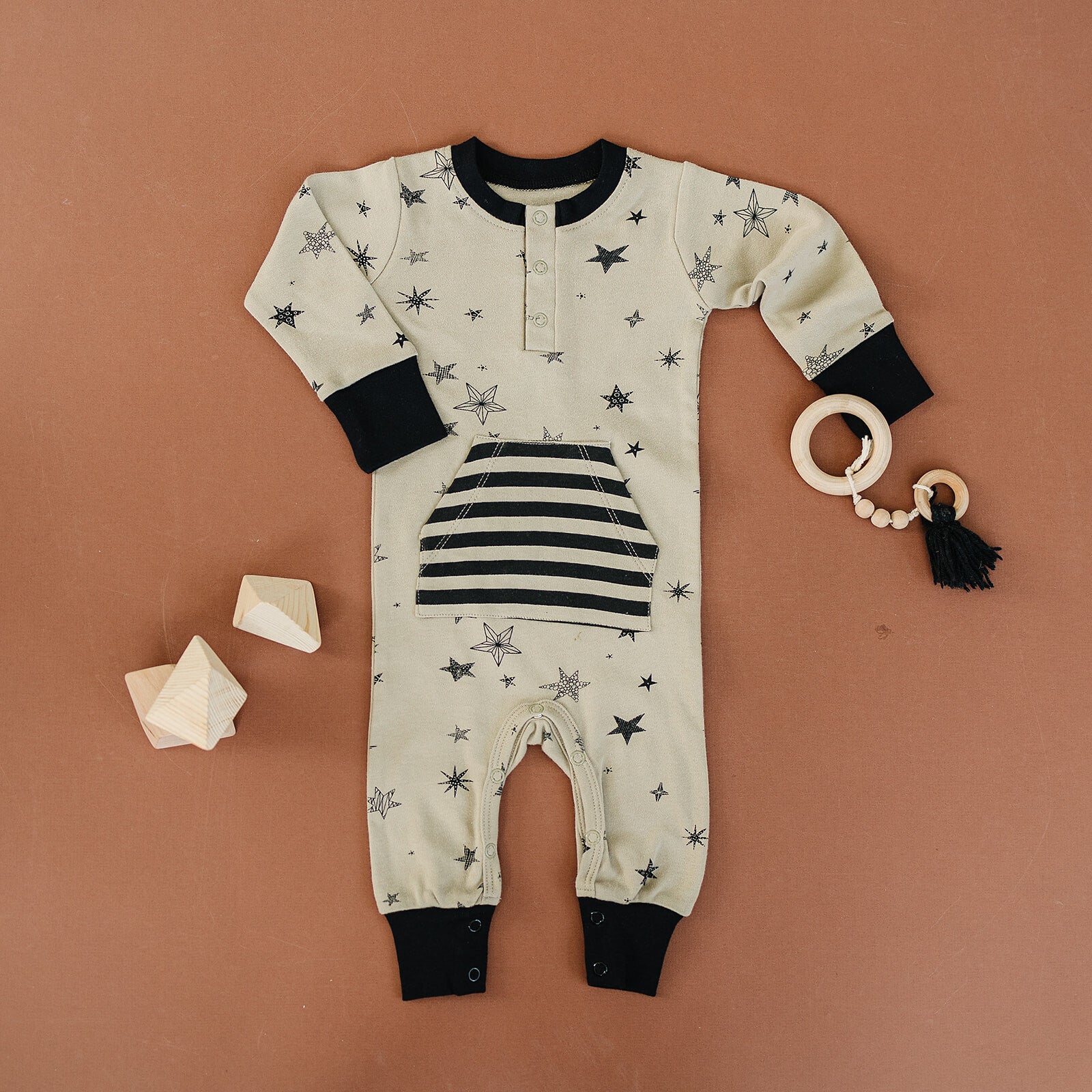 GOTS Certified Organic Cotton Playsuit - Cosmic Star