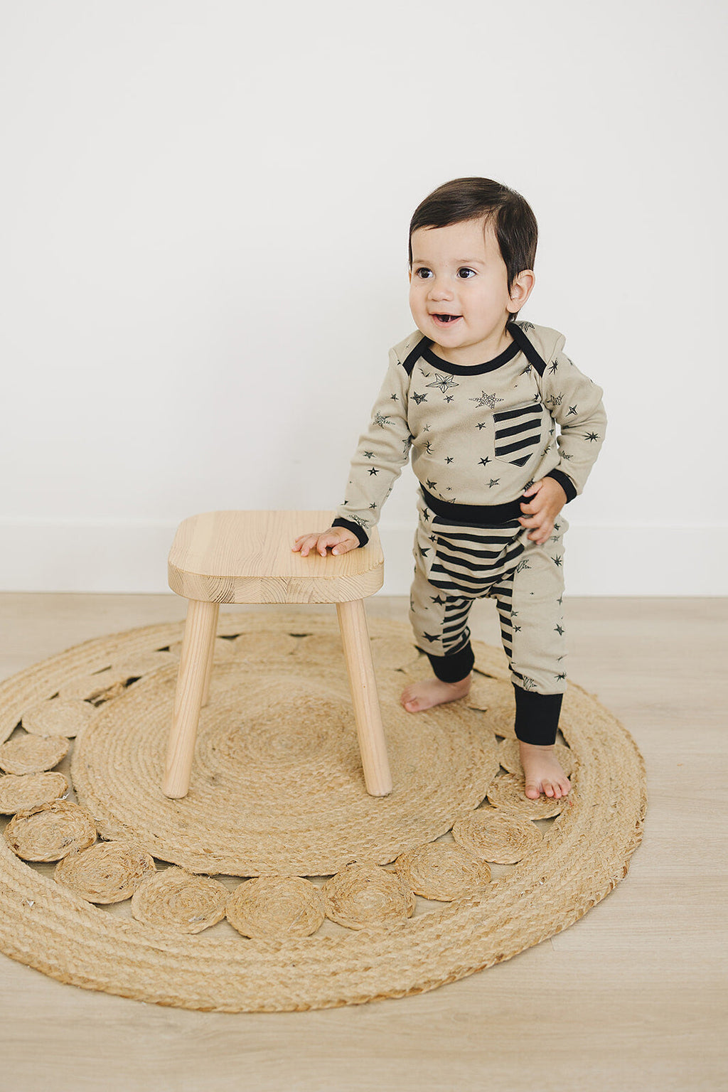 Organic Cotton Long Sleeve Bodysuit - Cosmic Star