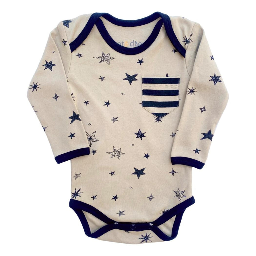 Organic Cotton Long Sleeve Bodysuit - Cosmic Star