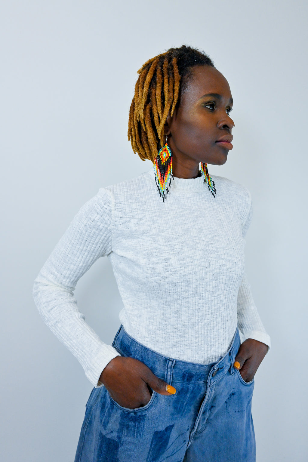 Chenda Mock neck Rib Top