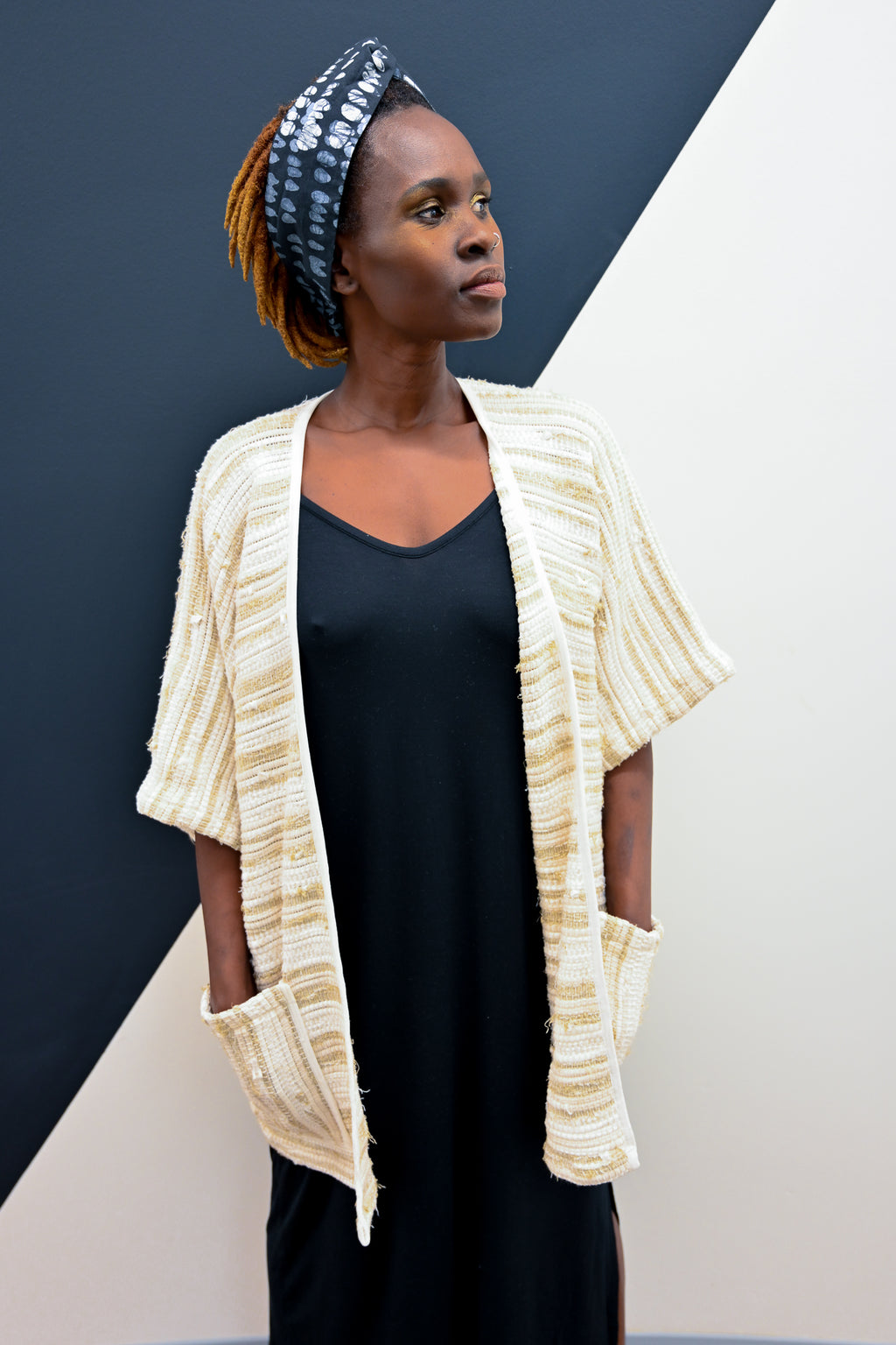 makara handwoven long jacket