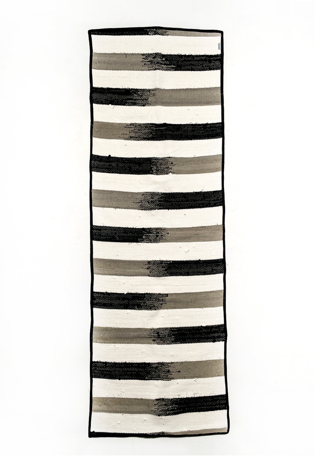 piseth handwoven rug - black and white tones