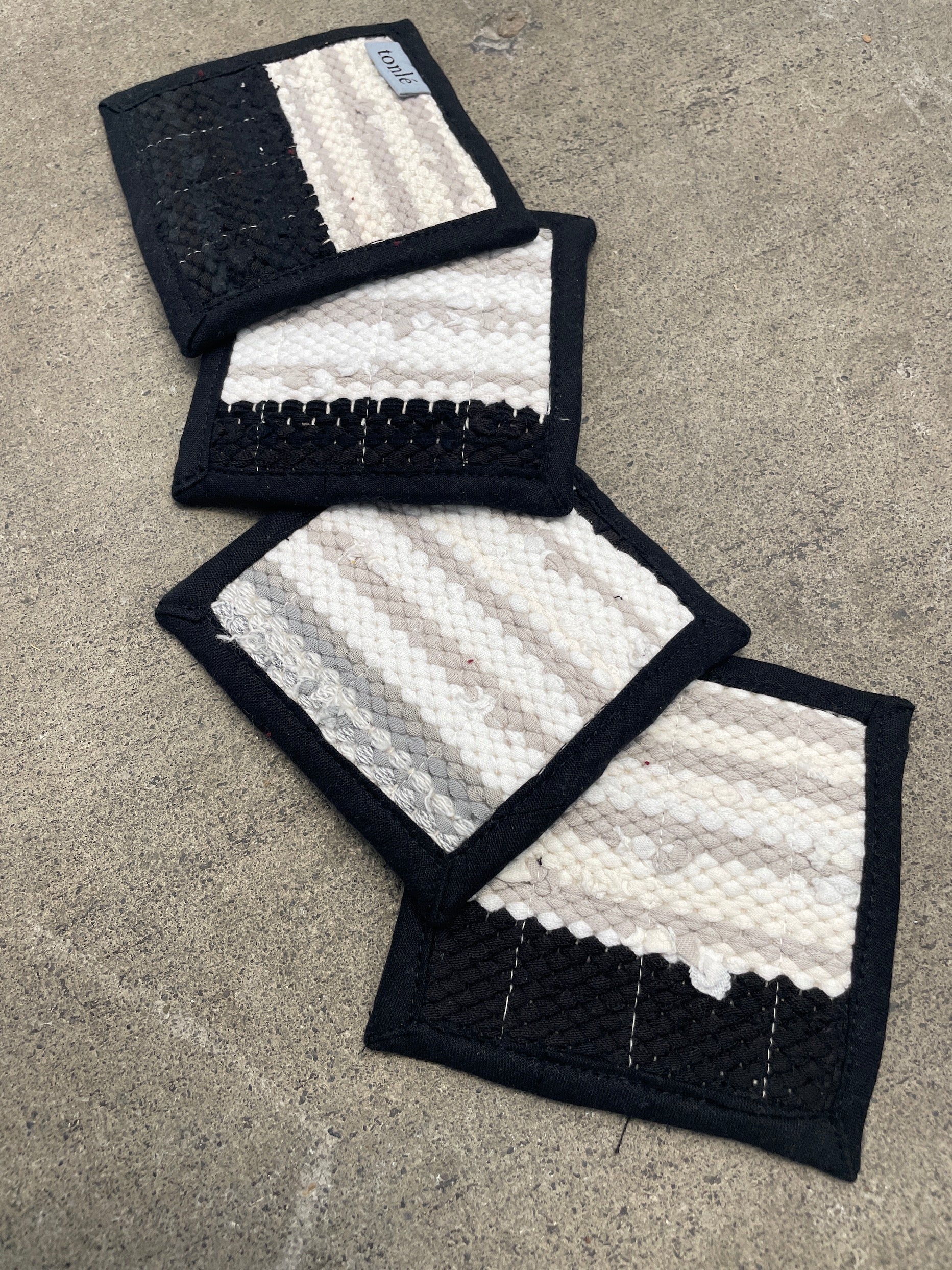 pailin handwoven coasters - blended stripes - set of 4