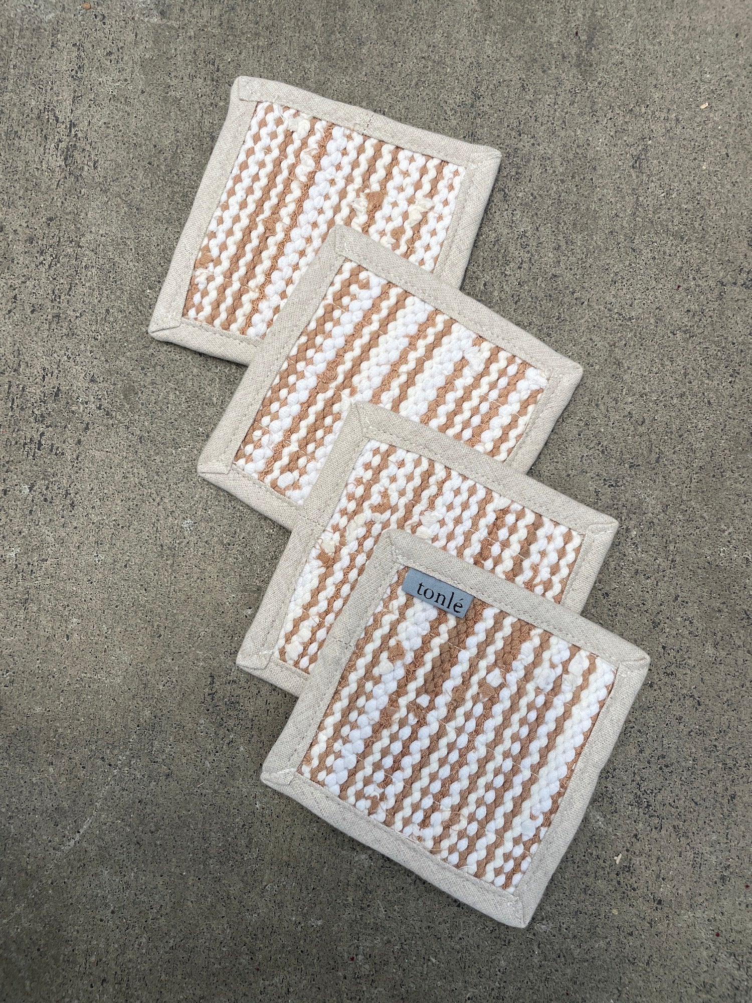 pailin handwoven coasters - small stripes - set of 4