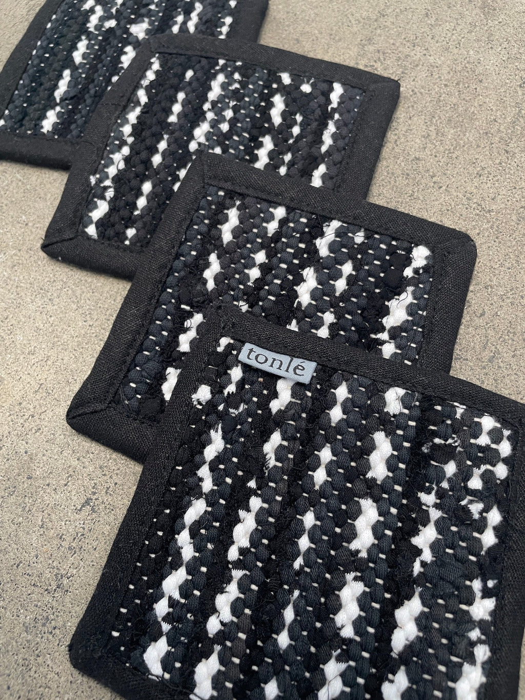 pailin handwoven coasters - small stripes - set of 4