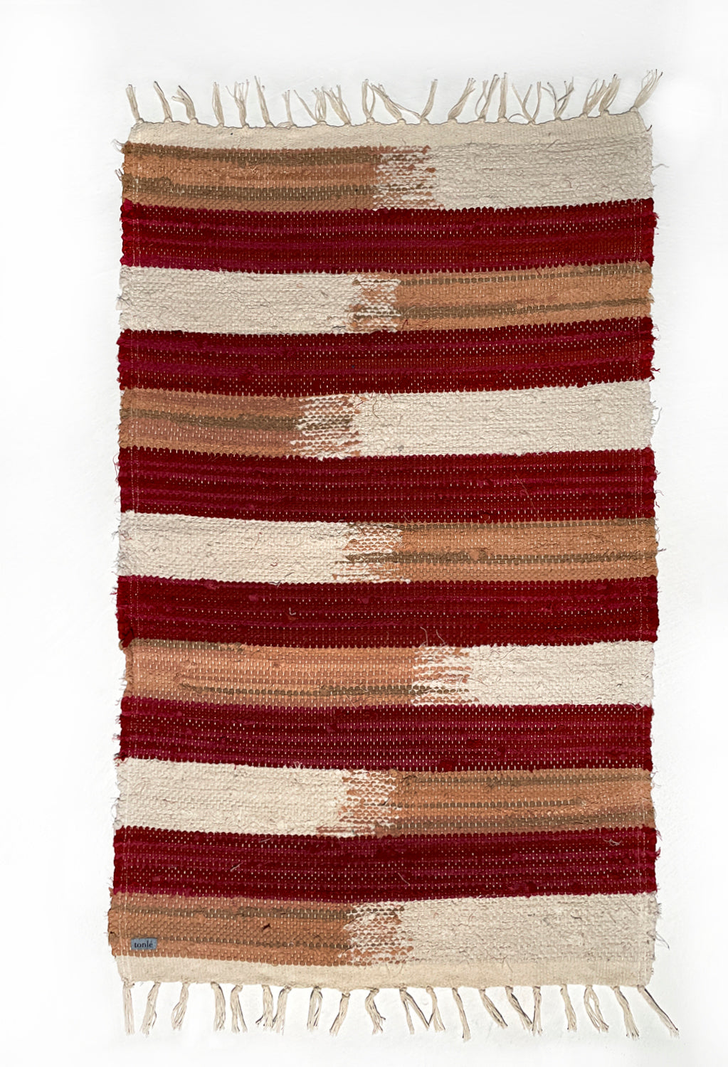 nimol handwoven rug with ties - natural tones