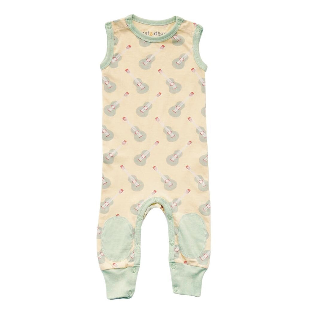 GOTS Certified Organic Cotton Sleeveless Crawler - Ukulele
