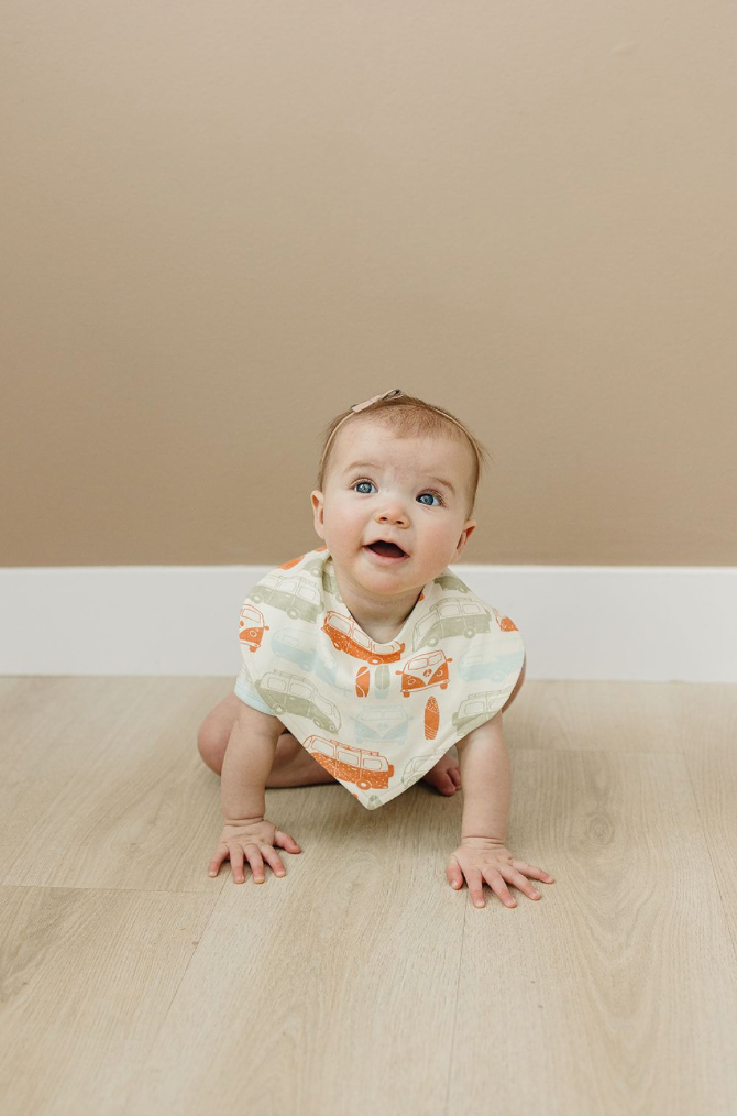 GOTS Certified Organic Cotton Bib - Vintage Busses