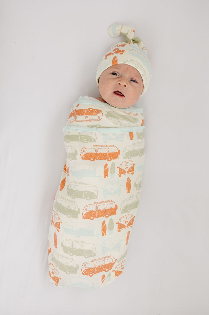 GOTS Certified Organic Cotton Hat - Vintage Busses