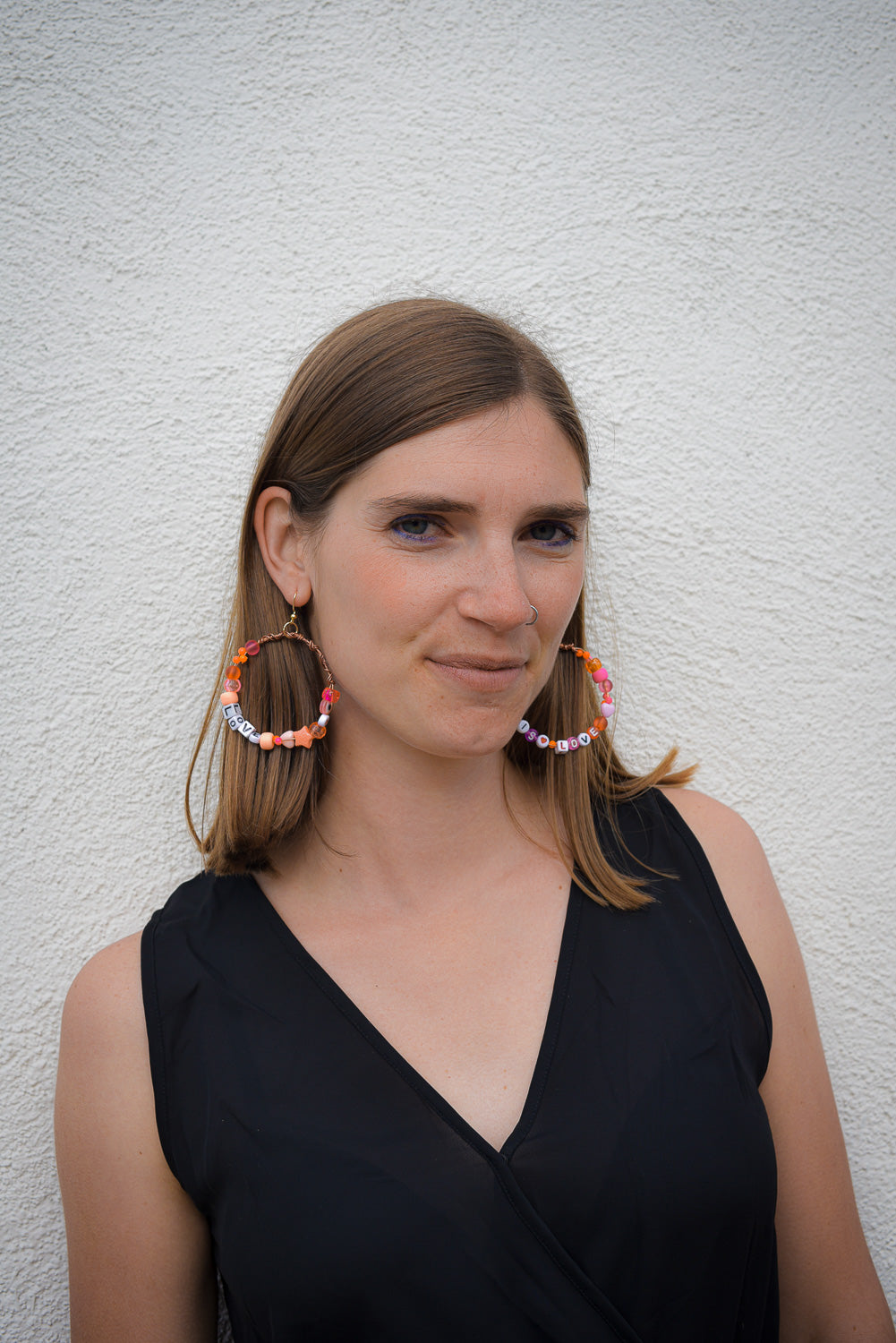 "Love is Love" - Vintage Bead Hoop Earrings - by Constance Wilde