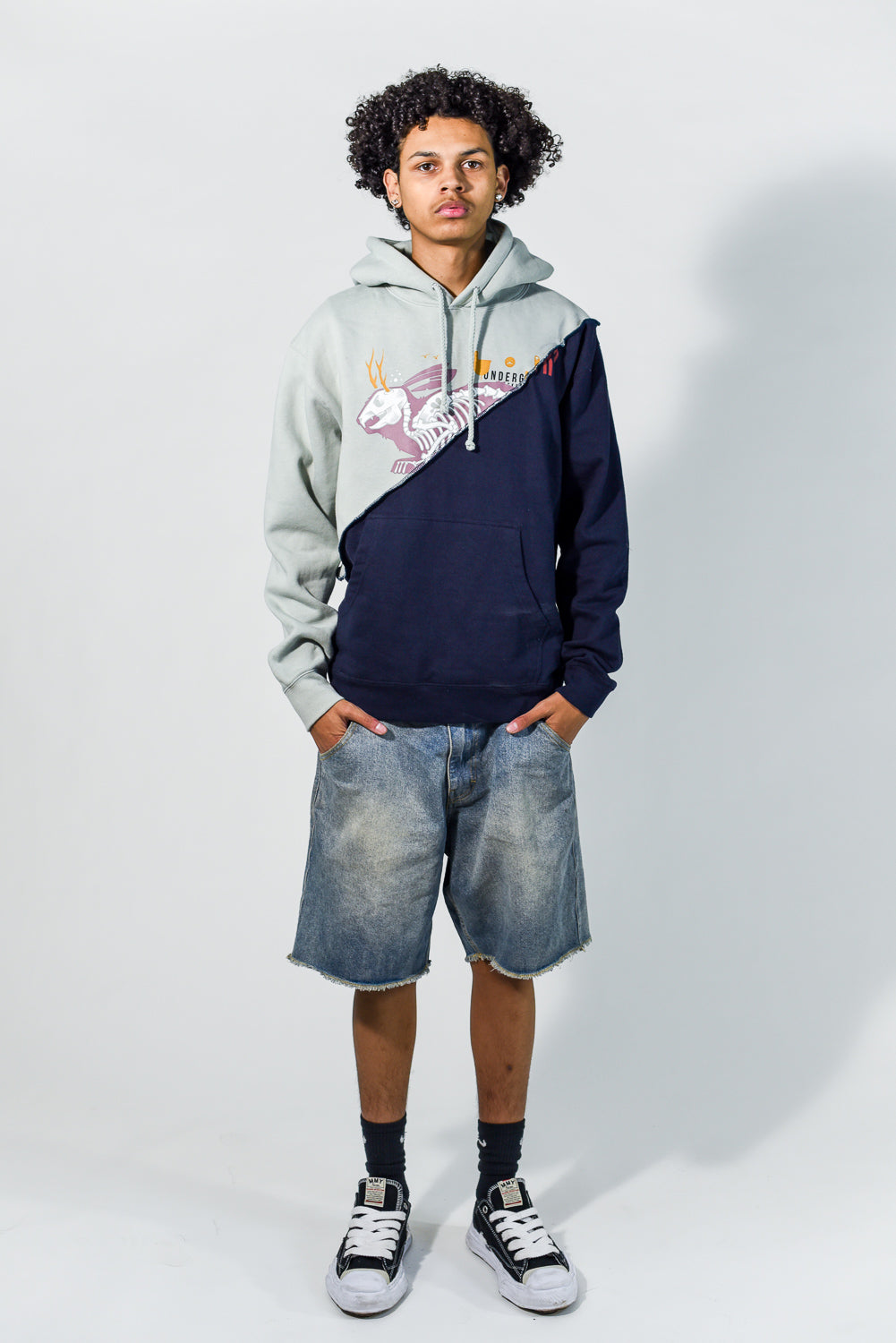 Unisex Diagonal Mashup Hoodie - Constance Wilde