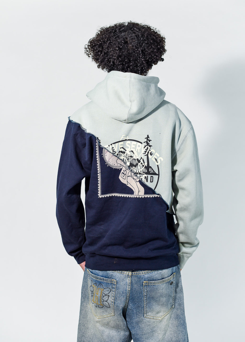 Unisex Diagonal Mashup Hoodie - Constance Wilde