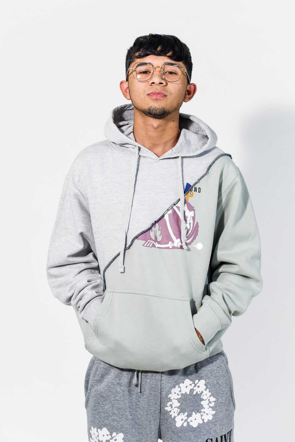 Unisex Diagonal Mashup Hoodie - Constance Wilde