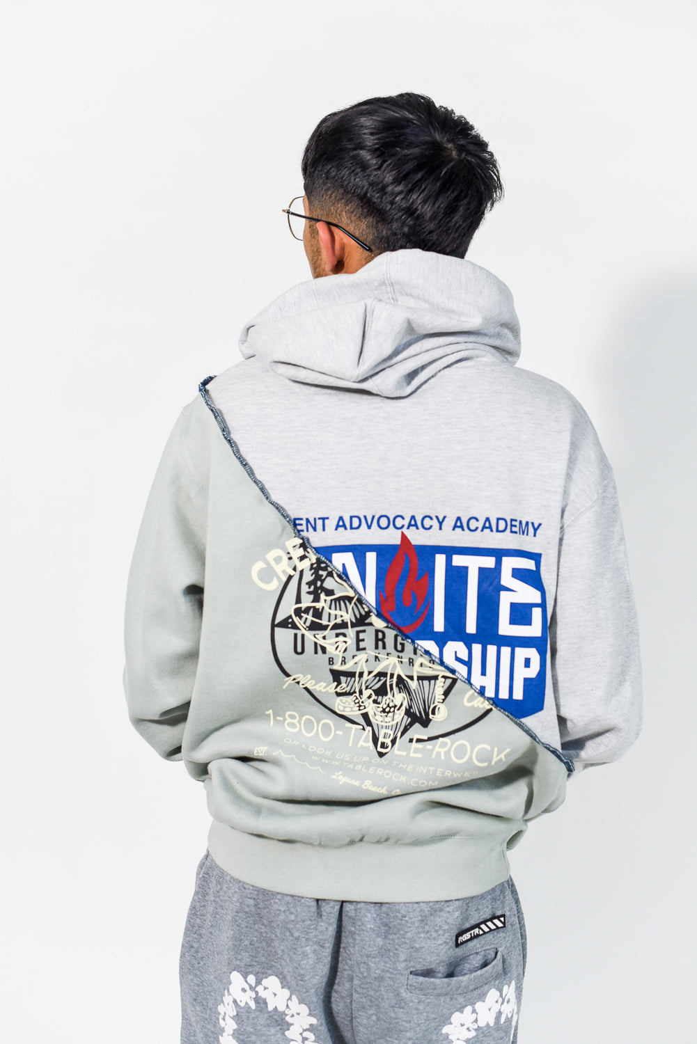 Unisex Diagonal Mashup Hoodie - Constance Wilde