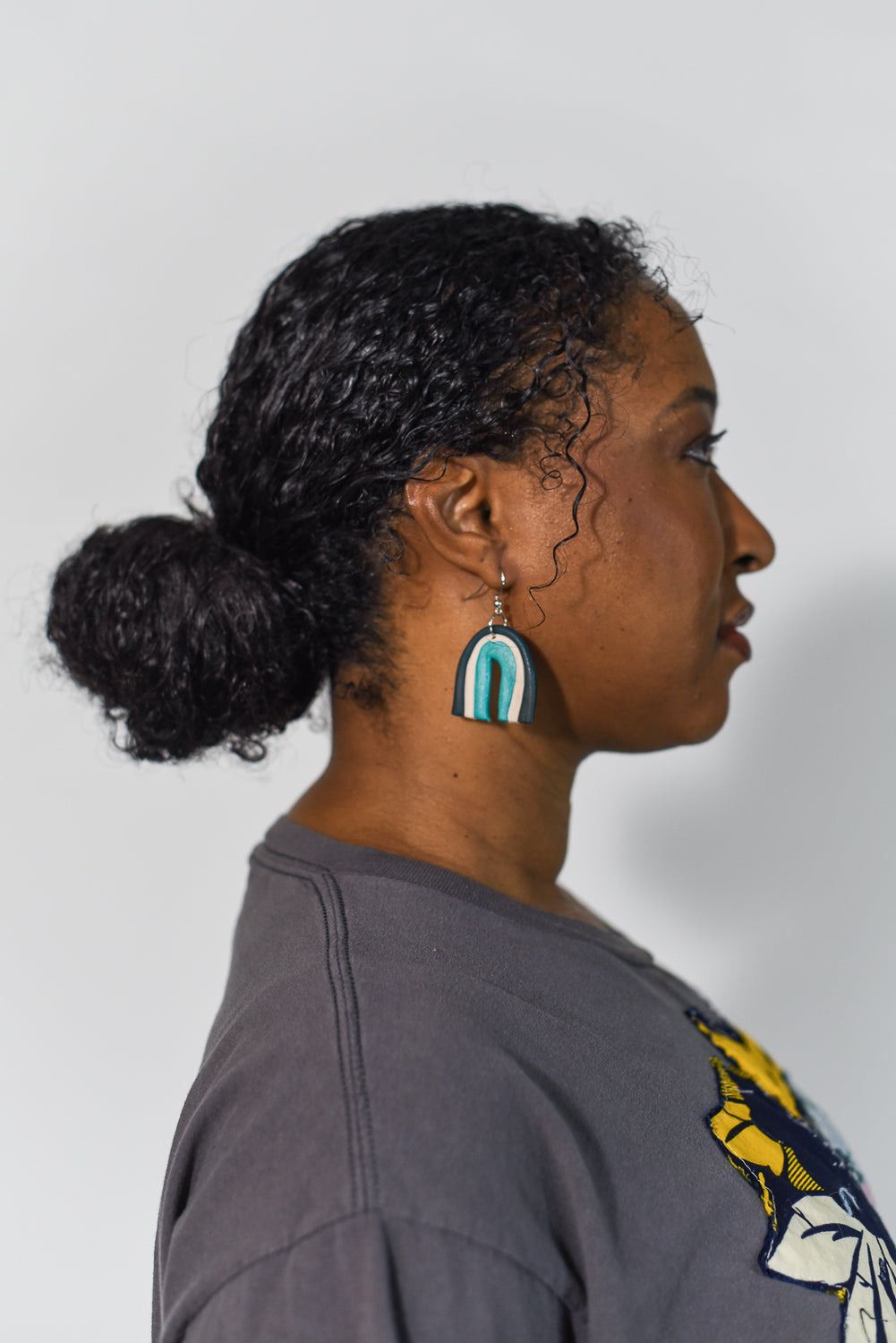 Upcycled Clay Rainbow Arch Earrings by Constance Wilde