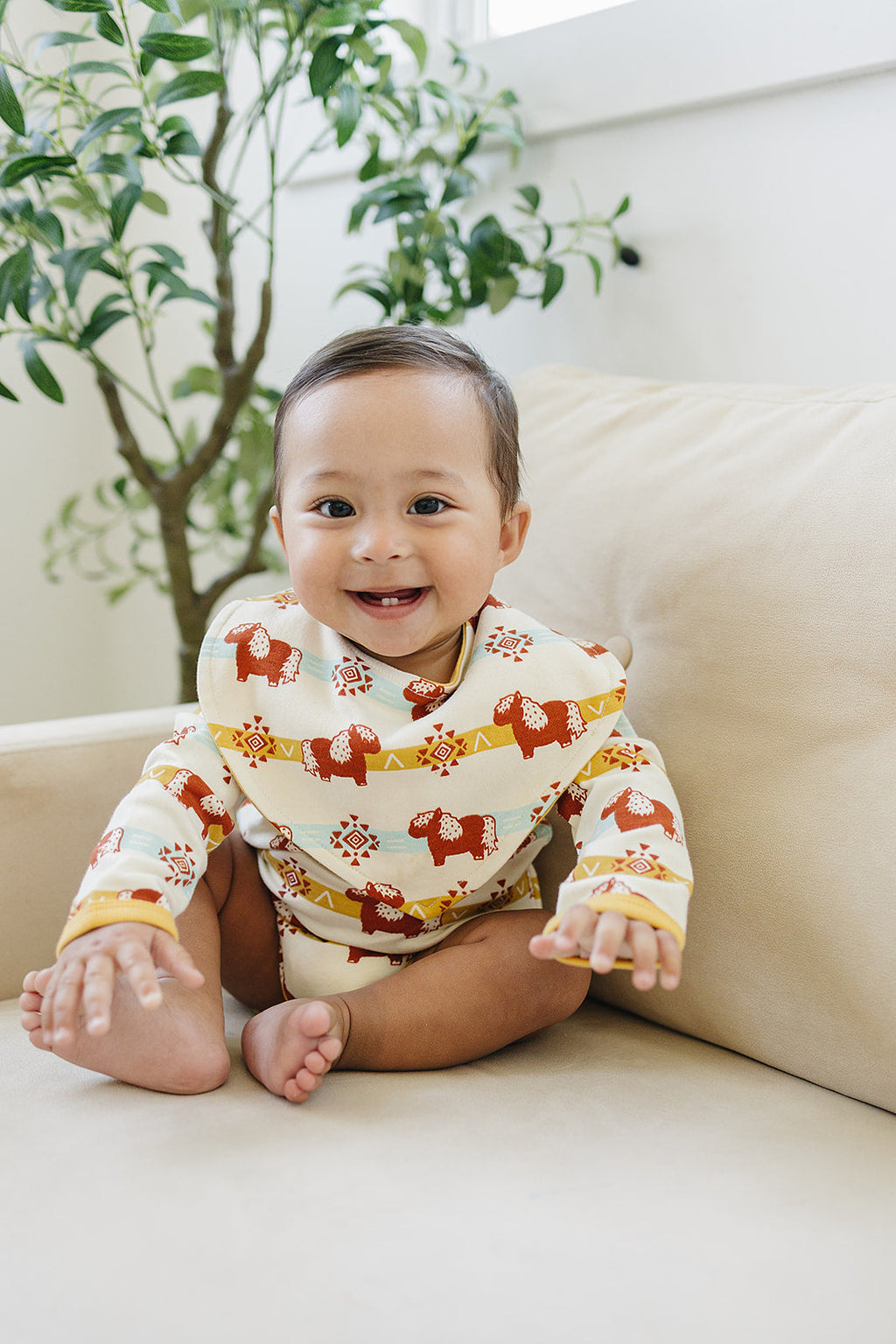 GOTS Certified Organic Cotton Bib - Aztec Pony