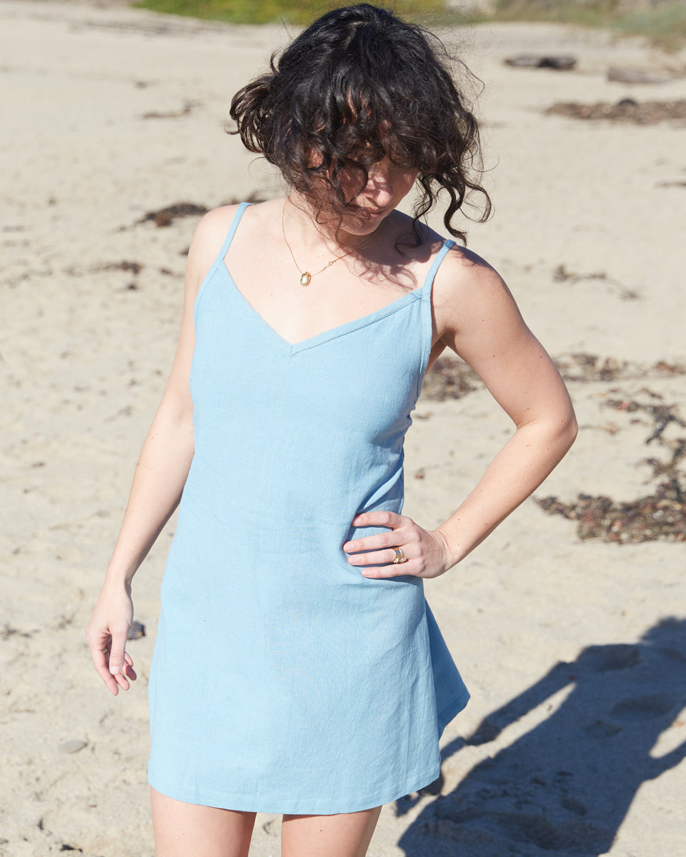 handwoven classic cotton mini dress