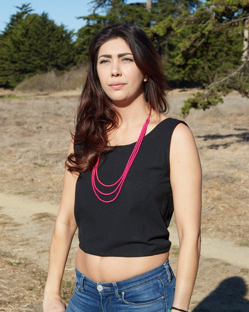 back tie handwoven tank top