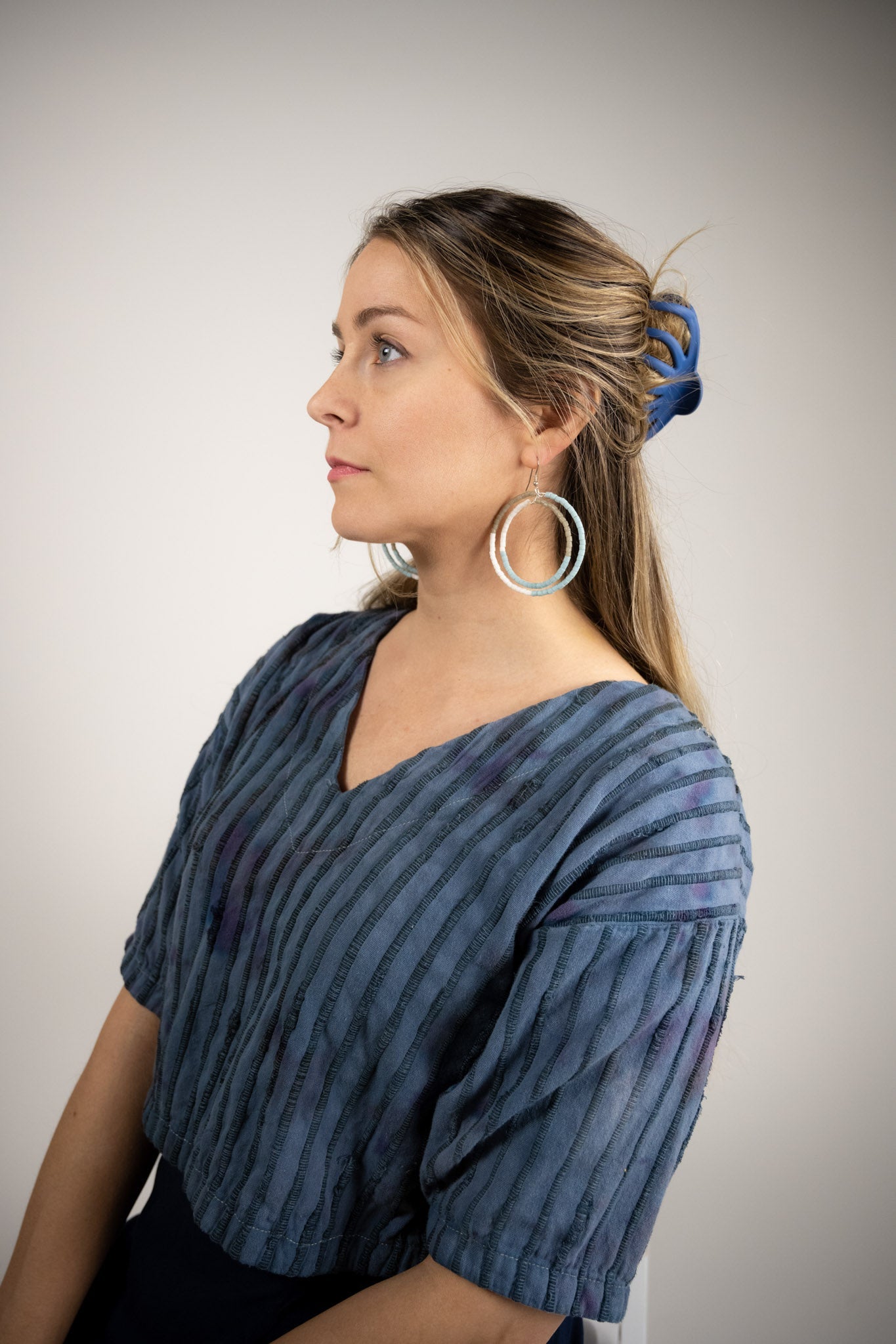 color block recycled glass hoops