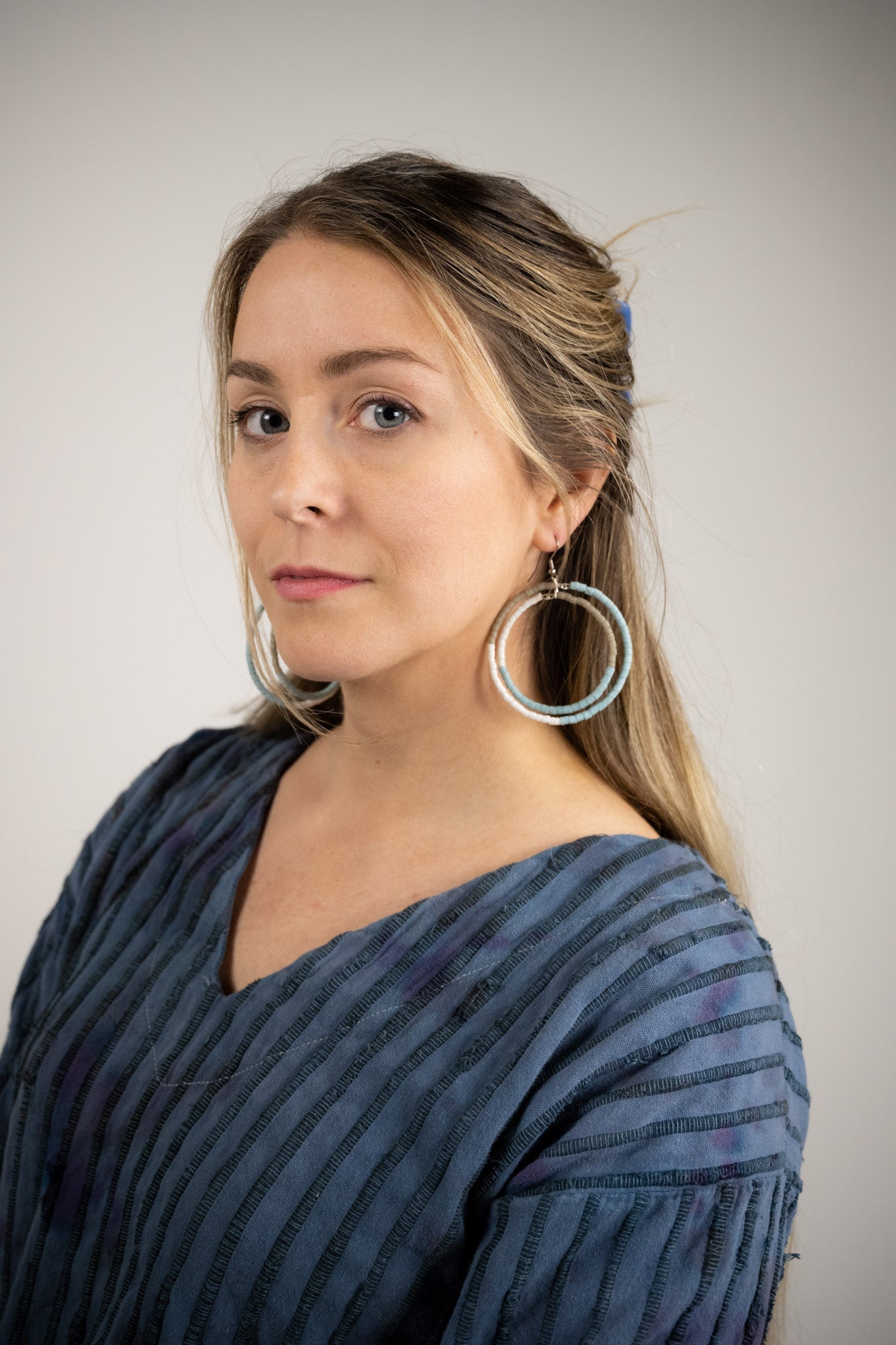 color block recycled glass hoops