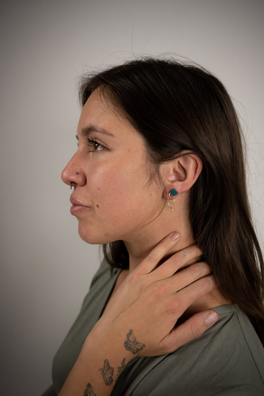 elements stud recycled glass earrings