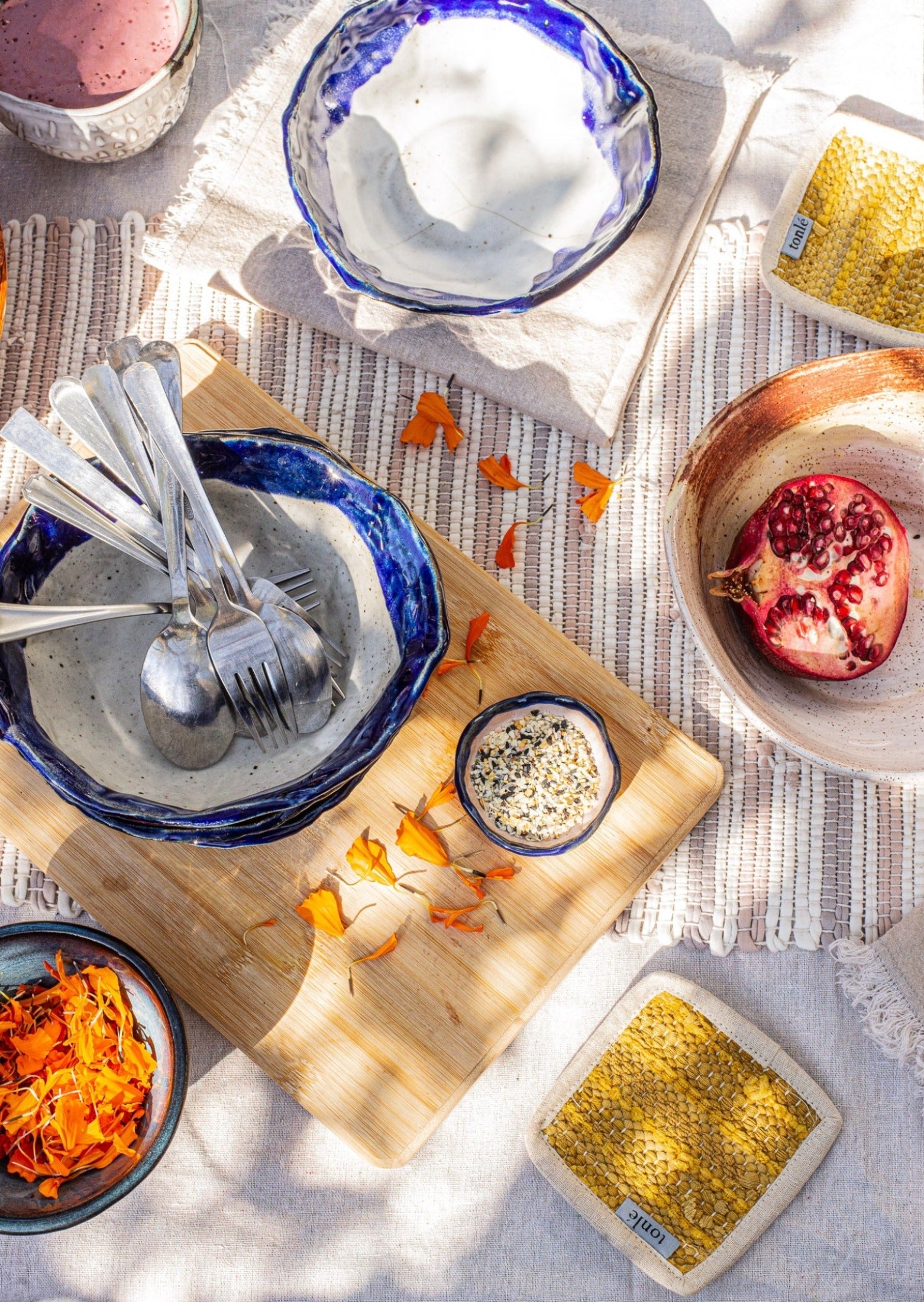 pailin handwoven coasters - small stripes - set of 4